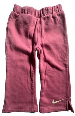 Nike Baby Girls Pink Fleece Sweatpants 18 Months Elastic Waist Swoosh Logo